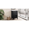 thumbnail image 4 of 20-Inch Black Bathroom Vanity with Sink, Solid Wood Legs, Adjustable Shelf, Tilt-Out Drawer, Modern Freestanding Cabinet with Zinc Alloy Knobs for Small Bathroom Storage, 4 of 9