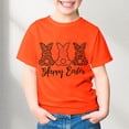 thumbnail image 2 of Easter Shirts for Girls 10-12 Kids Cute Bunny Print Cotton Short Sleeve Tops Easter Gifts Egg Easter Day Gift Summer Spring Easter Outfits,X1-Orange,140(8-9 Years), 2 of 4