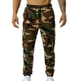 thumbnail image 2 of Lisingtool cargo pants for men men's casual camouflage jogging elastic mid-waist sweatpants with pocket army green l, 2 of 6