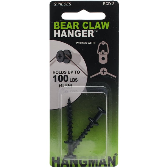Colgador de fotos Hangman BCD-2 con forma de garra de oso, 3,2 cm, color negro, paquete de 2