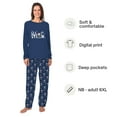 thumbnail image 2 of Let It Snow Hockey Christmas Pajamas, Navy Hockey Matching Family Pajamas, Long Sleeve Pajamas With Pockets, 2 of 7