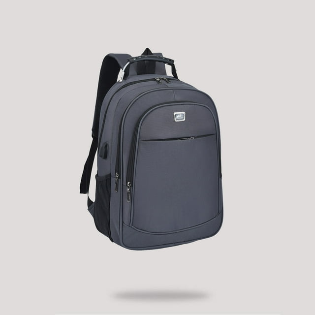Travel Laptop Backpack 15.6 Inch | Slim Anti-Theft Bag with USB Charging Port | Gray Cloth, 18L, 47x34x19cm, Lightweight Business Computer Backpack
