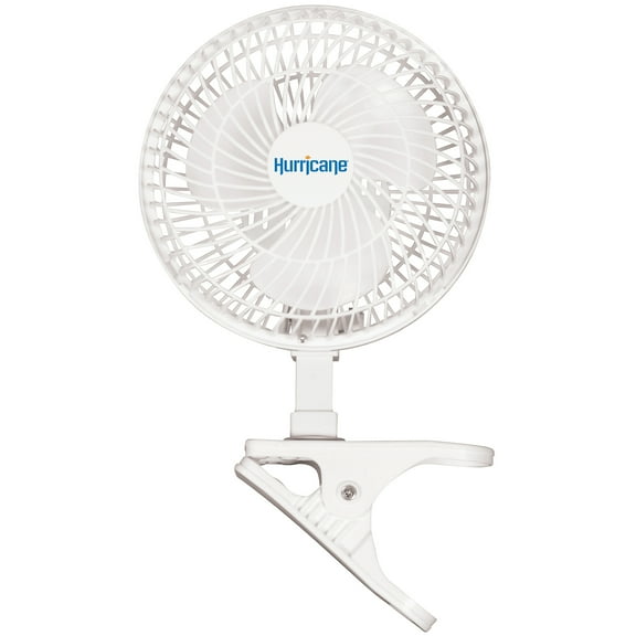 Open Box Hurricane 6" Clip Fan, 2 Speed Desk Table Fan w/ Adjustable Tilt,White