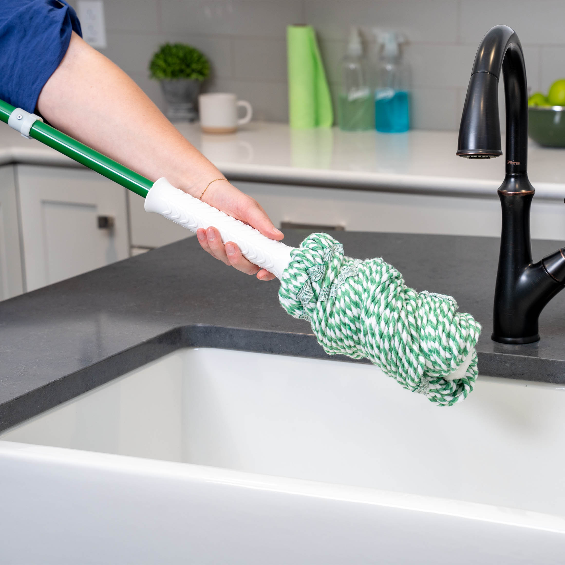 Libman Tornado Twist Mop with Cotton Blend Head, Green/White photo 5
