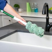 Libman Tornado Twist Mop with Cotton Blend Head and Steel Handle, Green & White, 55.5 Inch Length