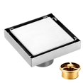 thumbnail image 1 of Desagüe de suelo invisible, antibloqueo, accesorio de baño para colador de desagüe cuadrado, sellado automático de cobre Feliz Sencillez, 1 of 5