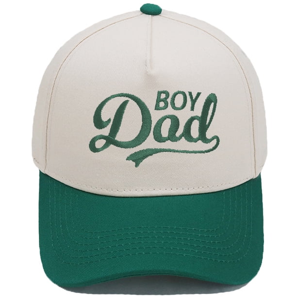 Gorra de béisbol de algodón con diseño bordado de BOY DAD, color verde-beige