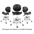 thumbnail image 1 of Grace & Grace Rolling Drafting Chair Height Adjustable Stool with Backrest and Footrest for Computer,Studio,Workshop,Classroom, Lab, Counter, Home Office, Work from Home Chair, Home Desk Chair (Black), 1 of 5