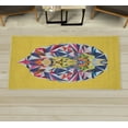 thumbnail image 1 of Zoo Decorative Rug, Colorful Animals Geometric Diamond Face Lions Mane Safari Wildlife Theme Image, Quality Carpet for Bedroom Dorm and Living Room, 6 Sizes, Pink Yellow, by Ambesonne, 1 of 1