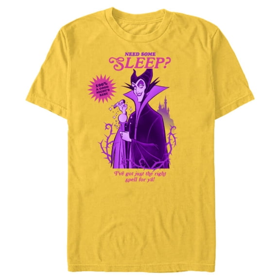 Disney Villains for Hire Maleficent Need Some Sleep? - Short Sleeve Blended T-Shirt for Adults - Customized-Yellow
