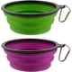 thumbnail image 1 of Large Collapsible Dog Bowls, 34oz Portable Foldable Travel Water Bowl Food Dishes with Carabiner Clip for Traveling, Hiking, Walking, 2 Pack ( Purple+, 1 of 4