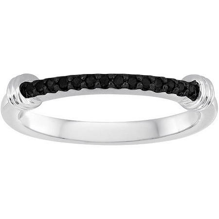 Knots of Love Sterling Silver 1/10 Carat T.W. Black Diamond Band Ring