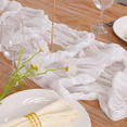 thumbnail image 3 of White Cheesecloth Table Runner Wedding Vintage Gauze Sheer Table Decor Dining Party Banquets Arch Overlay Draping Cake Decor, 3 of 6