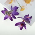 thumbnail image 2 of Unique Bargains Christmas 2 Pcs Hair Clip Grace Simulation Phalaenopsis Double Flowers Duckbill Clip Purple, 2 of 4