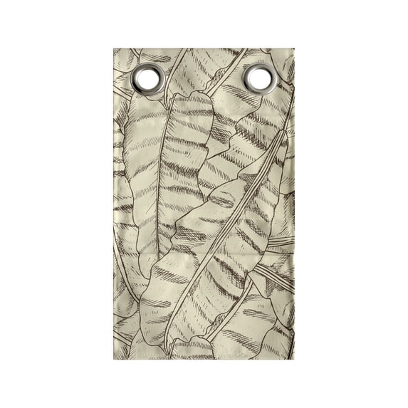 Exotic Hanging Pocket Organizer, Earth Tones Banana Palm Leaves Muted Colors Forest Jungle Plants Illustration, Printed Polyester Storage Bag with Pockets, 9" x 27", Beige and Brown