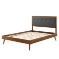 thumbnail image 3 of Platform Bed Frame, Full Size, Wood, Brown Walnut Grey Gray, Modern Contemporary Urban Design, Bedroom Master Guest Suite, 3 of 10