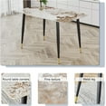thumbnail image 4 of LUFTUT Dining Table for 4, Rectangular Faux Marble Dining Table Top with Metal Frame, Modern Kitchen Dining Room Table, 4 of 7