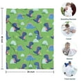 thumbnail image 4 of Green Cartoon Dinosaurs Grass Pattern Blanket,Comfortable Soft Flannel Throw Blanket,All Season,Warm Lightweight Blankets for Sofa Bed Couch Living Room Chair,30"x40", 4 of 4
