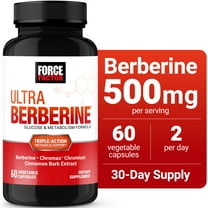Force Factor Ultra Berberine, 500mg Berberine HCL, Cinnamon & Chromium for Metabolism Support, Weight-Loss & Healthy Glucose Levels, 60 Capsules