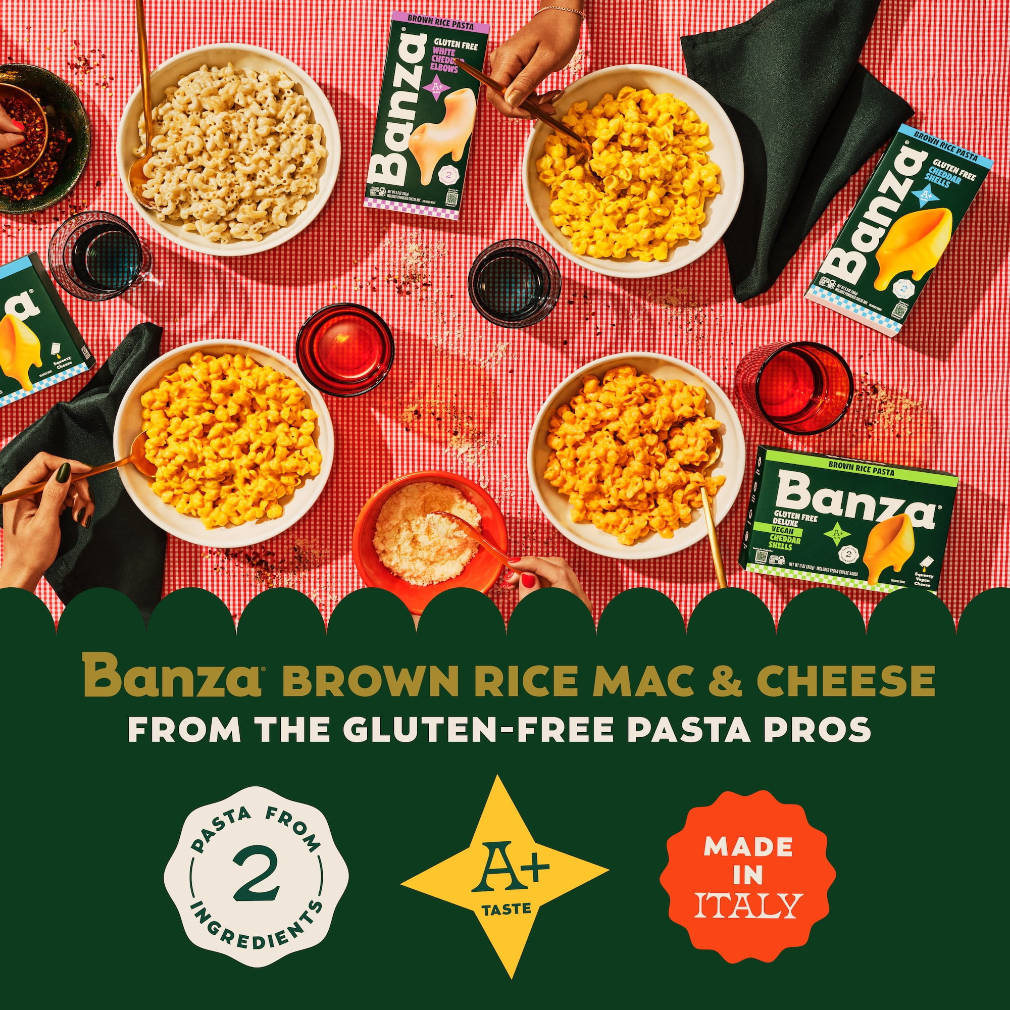 (6 pack) Banza Brown Rice Mac & Cheese, Gluten Free Microwavable Cheddar Elbows - Classic Taste, Made in Italy