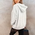 thumbnail image 5 of Hoodies for Women Oversized Winter Plush Cute Sweatshirts Pullover Trendy Fall Winter Clothes with Christmas Print for Comfortable Seasonal Wear,White,S, 5 of 6