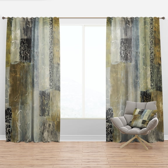 Designart 'Fractal Multicolor Twin City' Glam Curtain Panel