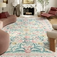 thumbnail image 4 of Moynesa 9'x12' Boho Pink Area Rugs Living Room, Washable Floral Large Area Rugs for Bedroom, Soft Non-Slip Thin Rug for Home,Pink, 4 of 7