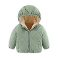 thumbnail image 1 of Popvcly 1-7T Toddler Kid Boys Girls Winter Thickened Warm Lamb Coats Dinosaur Hooded Faux Fur Fleece Jacket Zip-up Outwear, 1 of 2