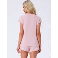 thumbnail image 4 of DARING DIVA Cap Sleeve Pajamas Shorts 2 Pieces Soft Loungewear Sets XS Pink, 4 of 6