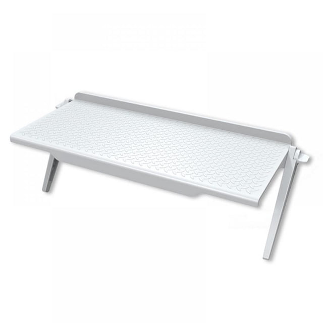Cable Box Shelf for Wall Mounted TV, TV Top Shelf Mount on Desktop Computer Monitor to Hold Cable Boxes, Media Boxes, Game Console, White, L