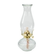 UTL 5 in Dia Clear Glass Oil Lamp with Gold Metal Accent