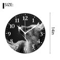 thumbnail image 2 of 14 Inch Wall Clock Battery Operated Silent Clock Decorative for Office, Kitchen, Outdoor, Living Room，Pretty Red Fox Animal in Winter Snow forest Woodland Natural, 2 of 4