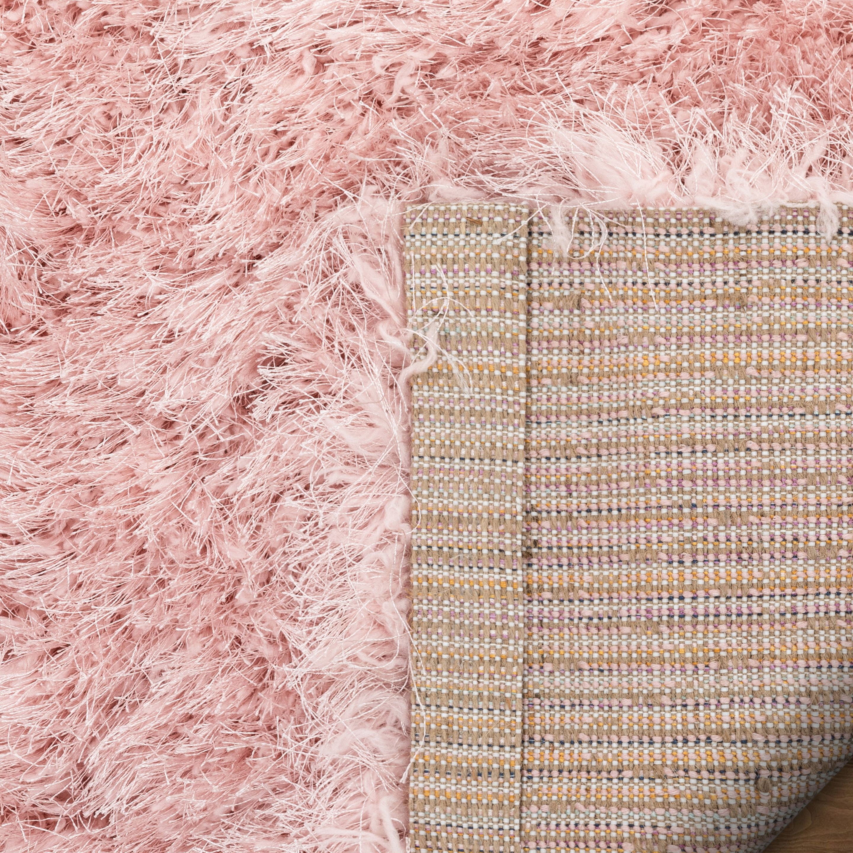 Well Woven Chie Blush Pink Kuki Collection Ultra Soft Two-Tone Long Floppy Pile Runner Rug 2x7 (2'3" x 7'3")