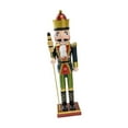 thumbnail image 4 of Kokiya Christmas Decoration Countertop Mantle Party Handmade Wood Nutcracker Figure Deep Blue Clothes, 4 of 9