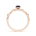 thumbnail image 2 of Angara Natural 0.6 Ct. Blue Sapphire with Diamond Side Stone Ring in 14K Rose Gold for Women (Ring Size: 3.5), 2 of 9