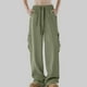 thumbnail image 2 of Pantalones cargo casuales de pierna ancha con cordón para hombre - Talla grande, corte holgado, estilo urbano, 2 of 4