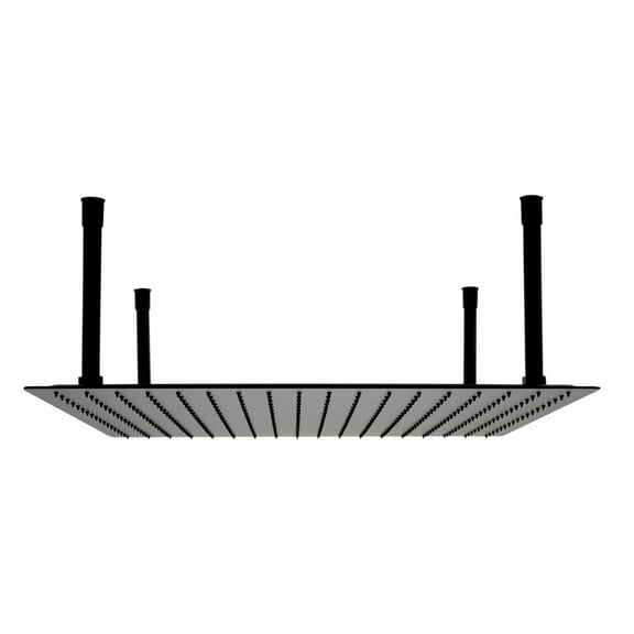 ALFI brand RAIN24S-BM Matte Black Stainless Steel 24" Square Ultra-Thin Rain Shower Head