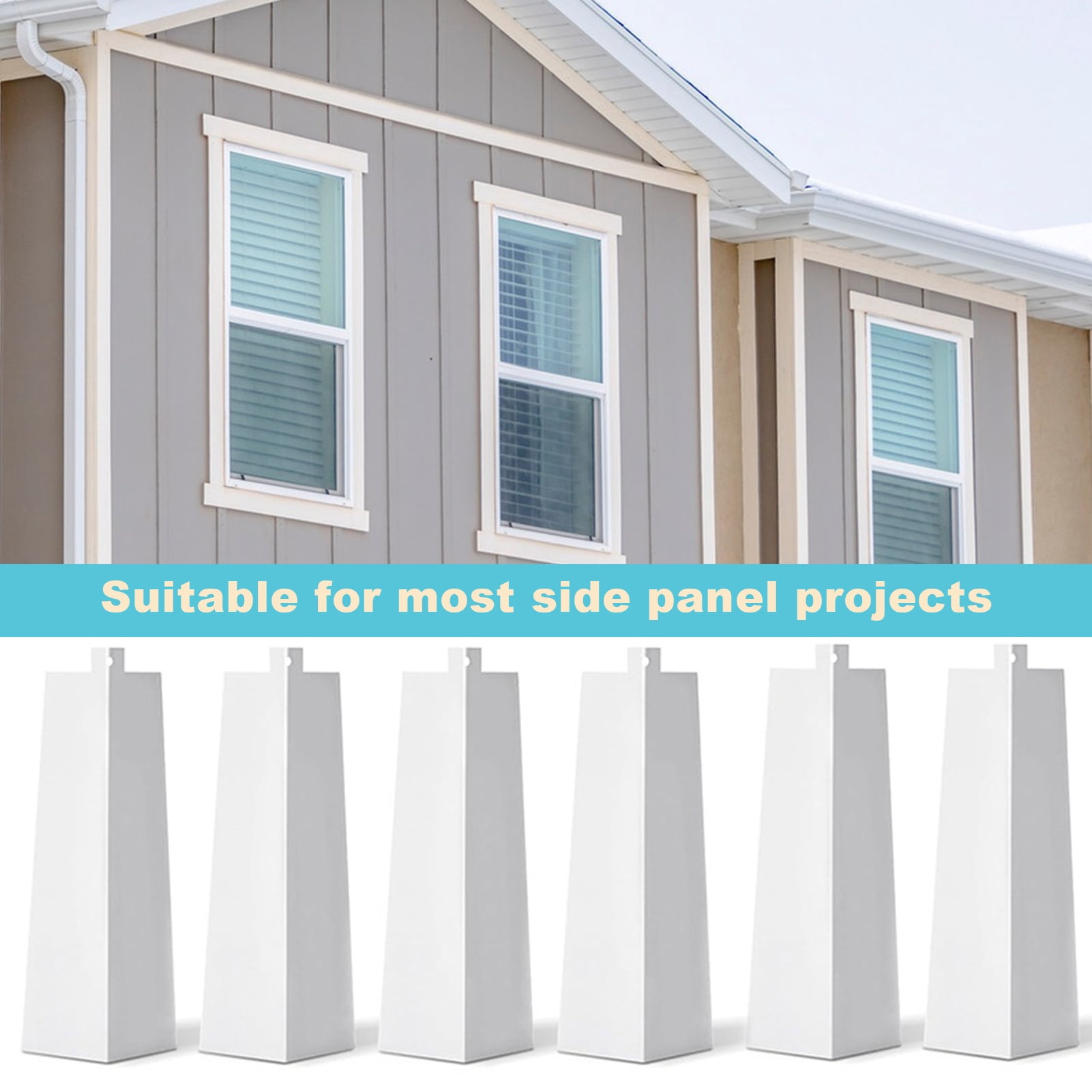 8Pcs Aluminum Siding Corners Rustproof Corrosion Resistant High Strength White Color Smooth Siding Aluminum Corner Trim Corner Caps