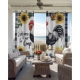 thumbnail image 6 of Black White Retro Rooster Kitchen Curtains Sunflower Farmhouse Checkered Cafe Short Curtains for Bathroom Blackout Window Curtain Small Window Treatment Drapes for Bedroom Living Room 52"x45"x2, 6 of 9