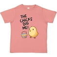 thumbnail image 3 of Inktastic The Chicks Dig Me Easter Baby Chick with Basket and Eggs Boys or Girls Toddler T-Shirt, 3 of 5