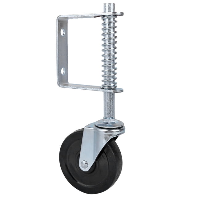 Rueda giratoria con resorte de goma de 4 pulgadas para puerta, resistente, capacidad de carga de 110 libras