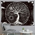 thumbnail image 3 of Tree of Life Tapestry,Black and White Galaxy Space Tapestries Aesthetic Psychedelic Wall Hanging decor for Living Room Bedroom, 3 of 8