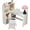 White, variant on Kids Study Desk with Chair,L Shape Kids Desk and Chair Sets with Hutch and Storage Cabinet,Wooden Children Study Table,Student Writing Table Computer Workstation