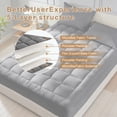 thumbnail image 5 of Grey Extra Thick Memory Foam King Size Mattress Topper, Thick King Mattress Pad and Mattress Protector King for Back Pain, Supportive Mattress Topper King with Deep Pocket, 5 of 11