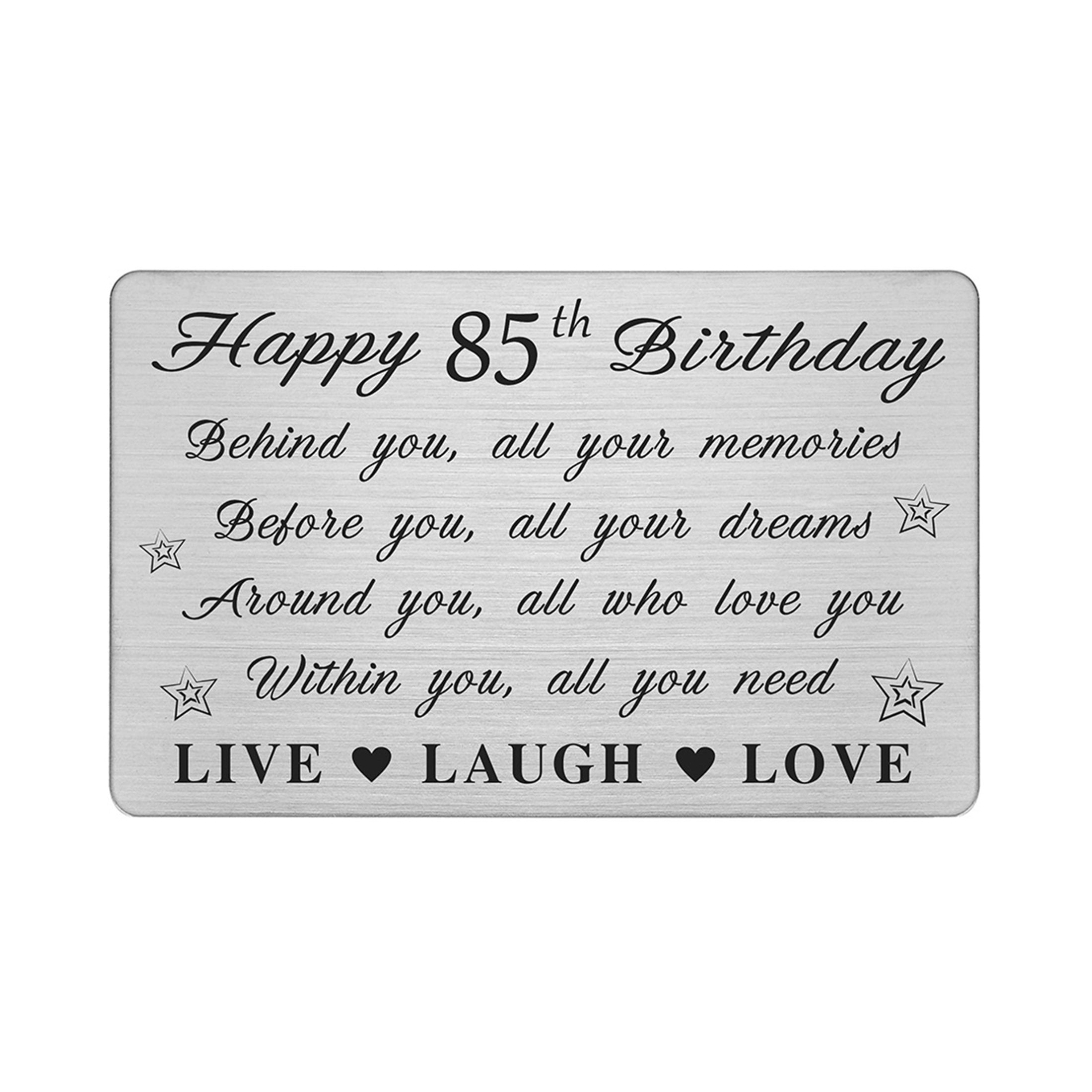 DEGASKEN Happy 85th Birthday Card - Behind You All Your Memories - 85 ...