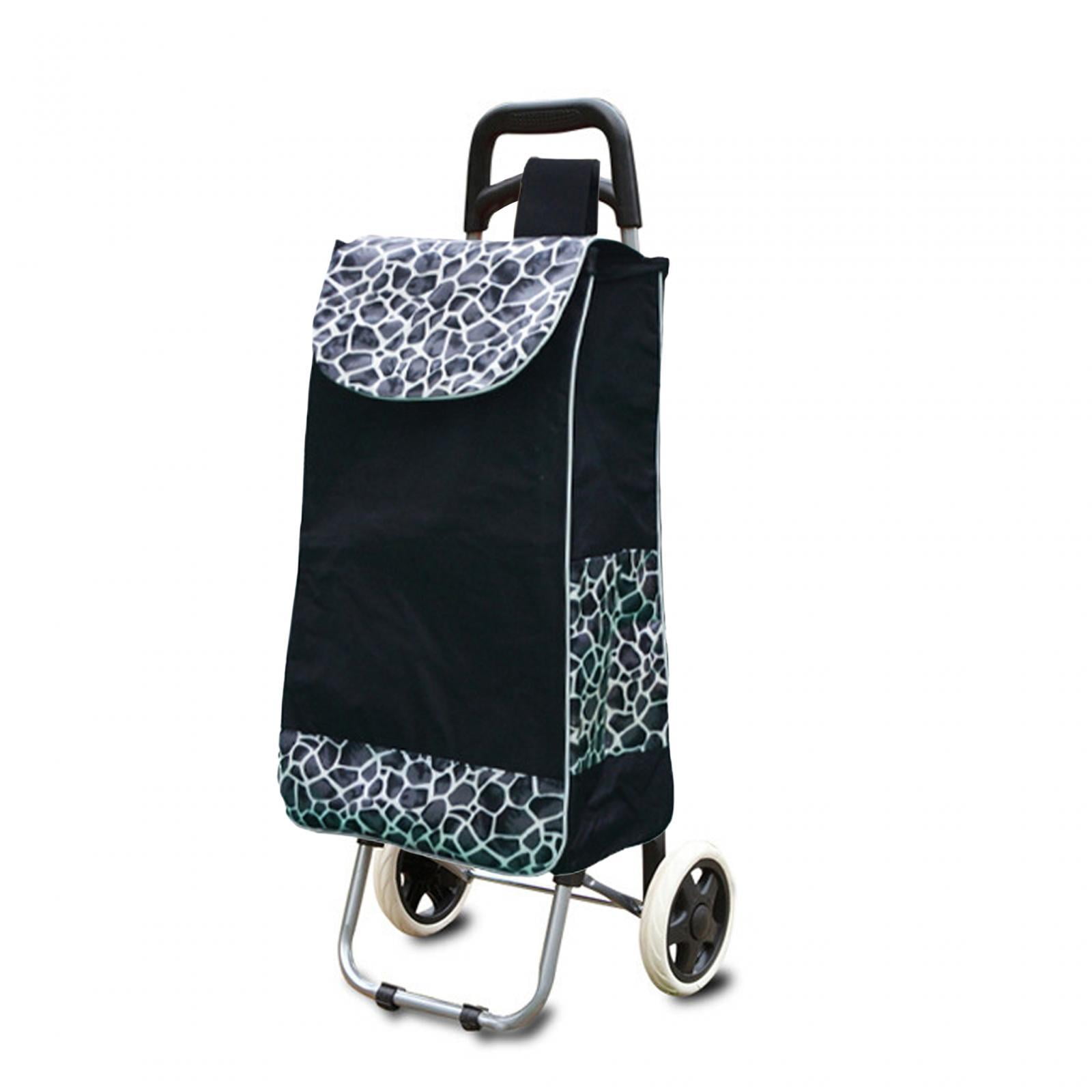 Pocket Folding Trolley Bag - Foldable Shopping Trolley Bag with Wheels  Folding Travel Luggage Bag Vegetable Grocery