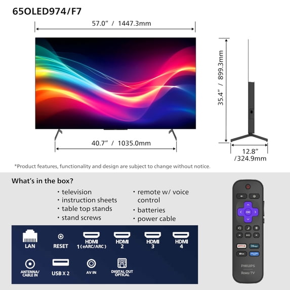 Philips 65" Class OLED 4k Roku TV 2