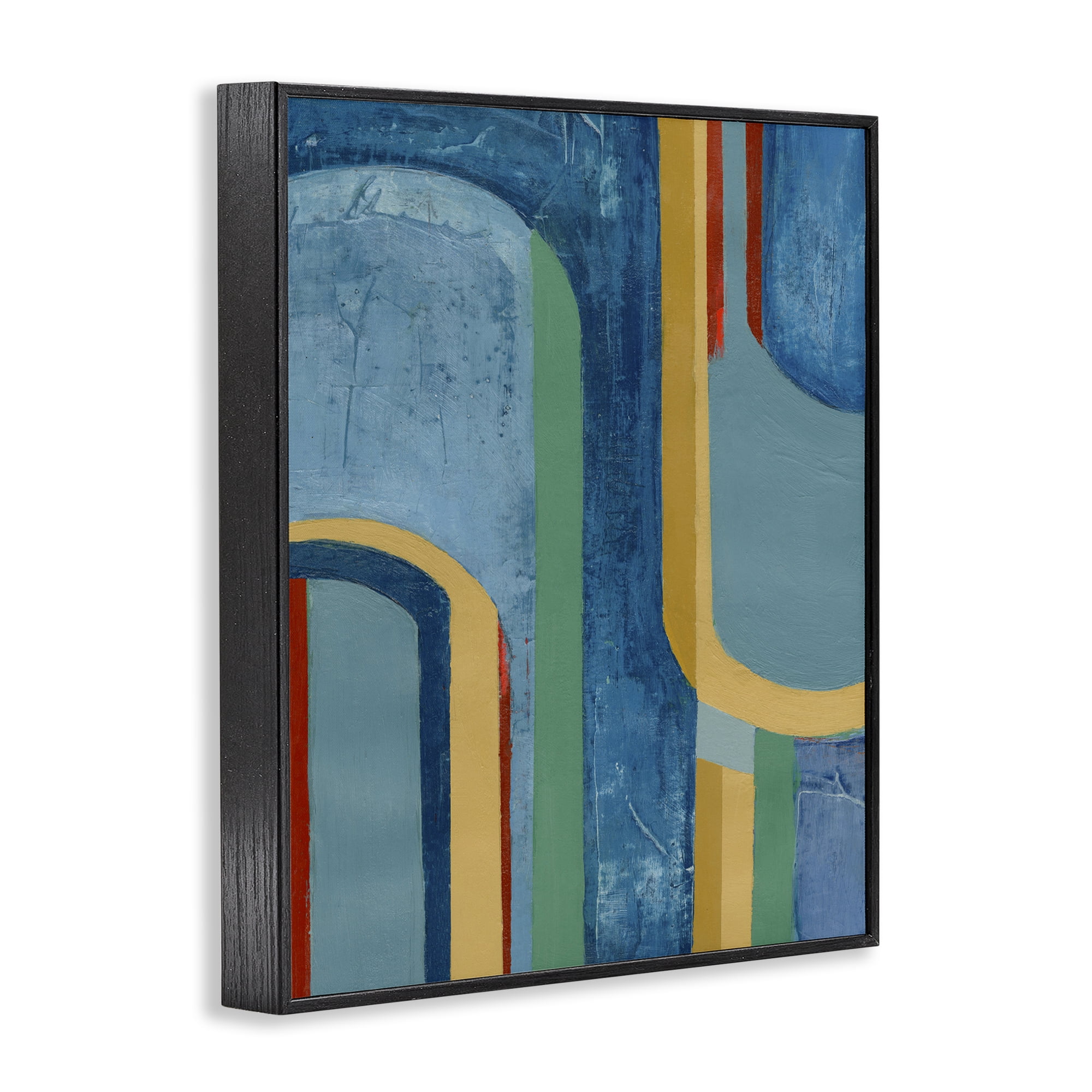 Stupell Industries Dynamic Arches Pattern Abstract Painting Black Framed Art Print Wall Art, 16 x 20