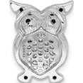 thumbnail image 3 of Sterling Silver Rhodium-Plated Black And Clear Cz Owl Chain Slide (15.02 X 11.67) Made In Myanmar/Burma qp5364, 3 of 5
