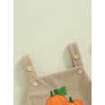 thumbnail image 5 of Newborn Baby Girls Boys Halloween Outfits Sleeveless Corduroy Pumpkin Face Overalls Rompers Button Jumpsuit Fall Clothes, 5 of 8